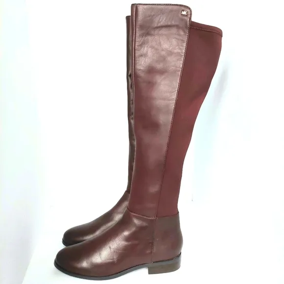 NWOB MICHAEL Michael Kors Bromley Leather Over Knee Riding Boots Sz6.5 Burgandy