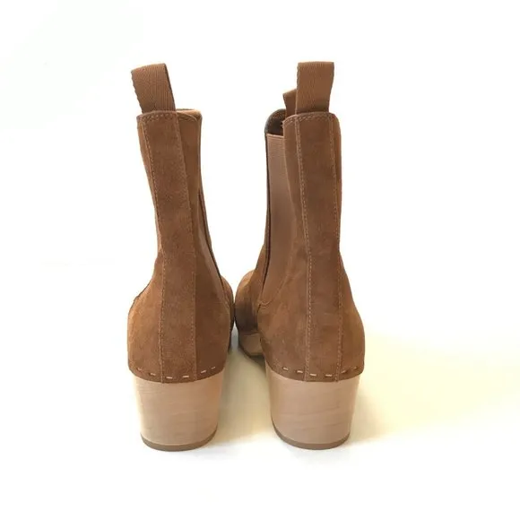 NWOB NEW Loeffler Randall Annabelle Clog Chelsea Boots Womens 8.5 Brown Leather