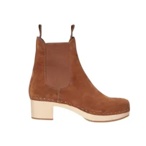 NWOB NEW Loeffler Randall Annabelle Clog Chelsea Boots Womens 8.5 Brown Leather