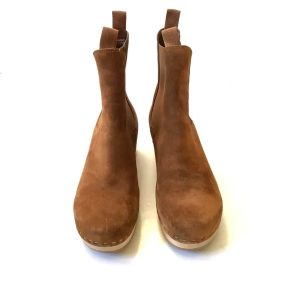NWOB NEW Loeffler Randall Annabelle Clog Chelsea Boots Womens 8.5 Brown Leather