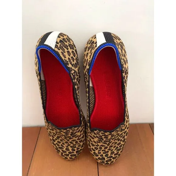 NWOB Rothy's The Loafer Little Cat Leopard Print Animal Flats Size 7 Slipons
