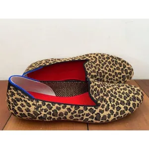 NWOB Rothy's The Loafer Little Cat Leopard Print Animal Flats Size 7 Slipons