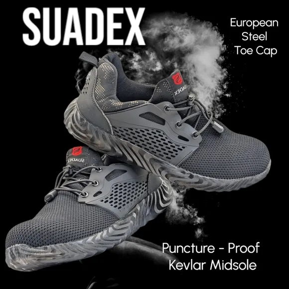 NWOB SUADEX Steel Toe Puncture Proof Kevlar Midsole Work Shoes for Men Sz 9/9.5