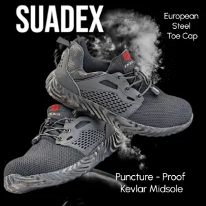 NWOB SUADEX Steel Toe Puncture Proof Kevlar Midsole Work Shoes for Men Sz 9/9.5