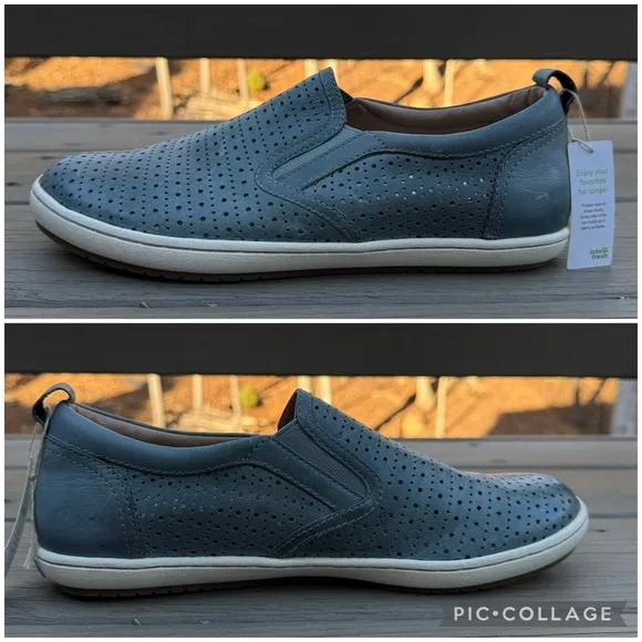 NWOB Taos Court perforated leather slip on shoes size 10