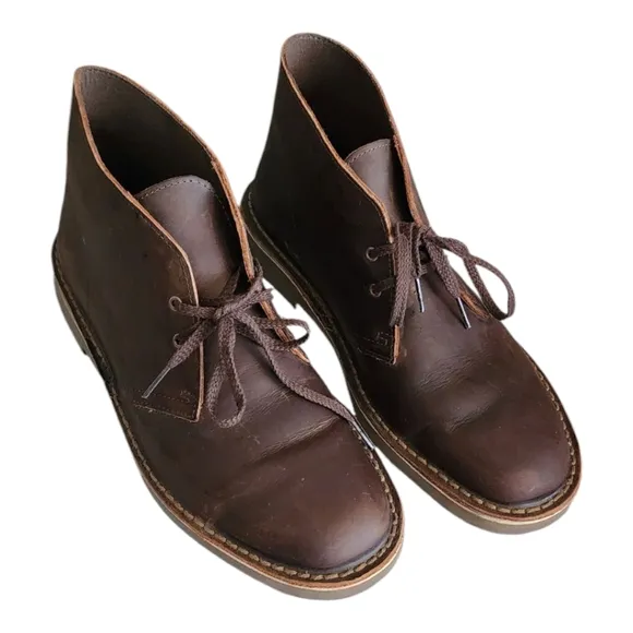 NWoT Clarks Men's Brown Beeswax Leather Dessert Boots Size 8.5