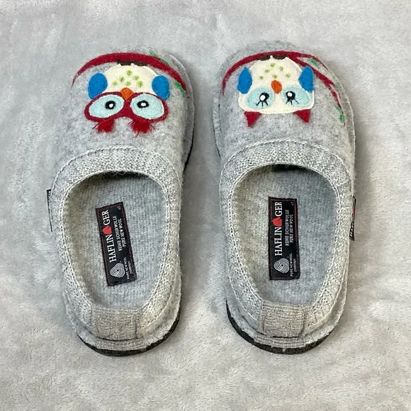 NWOT Haflinger Olivia The Owl Wool Slipper Womens EU 40 / US 9.5 Gray