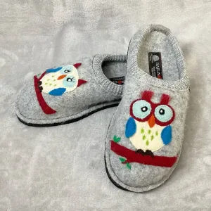 NWOT Haflinger Olivia The Owl Wool Slipper Womens EU 40 / US 9.5 Gray