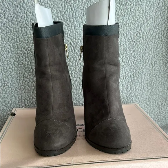 NWOT Juicy Couture Gray Heeled Boots with Block Heel