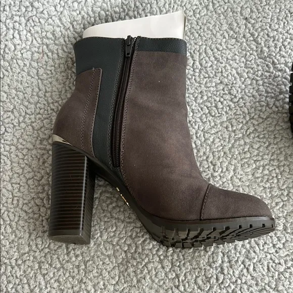 NWOT Juicy Couture Gray Heeled Boots with Block Heel