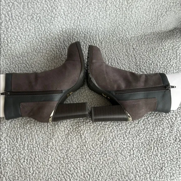 NWOT Juicy Couture Gray Heeled Boots with Block Heel