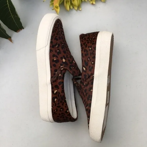 NWOT Madewell Slip On Leopard Calf Hair Sneaker 6