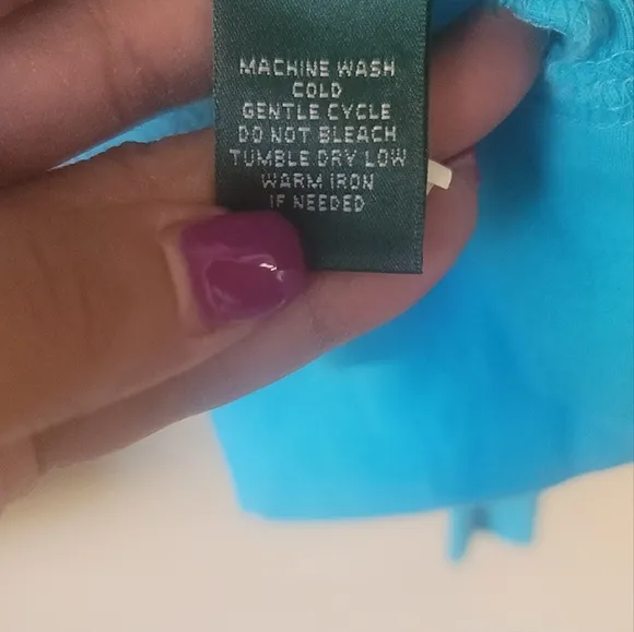 NWOT Ralph Lauren Turquoise Blue Cotton Long Sleeve Cardigan Sweater Size L
