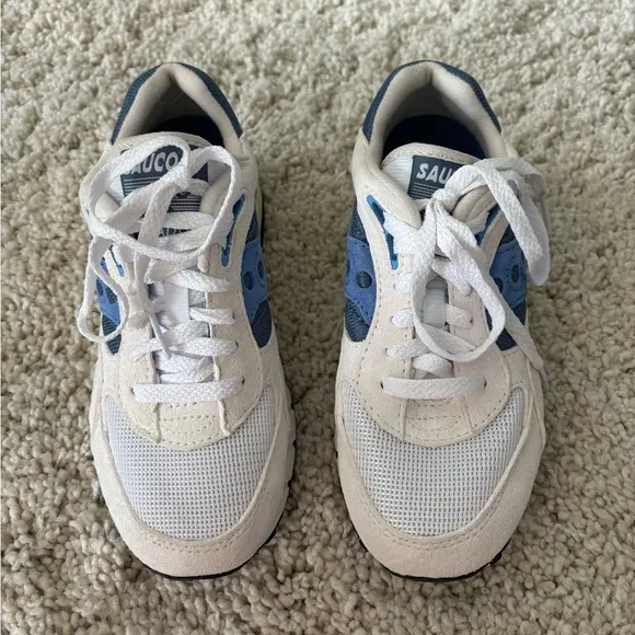 NWOT Saucony Shadow 6000 OG White/Blue Men's Kids Sneakers Size 4