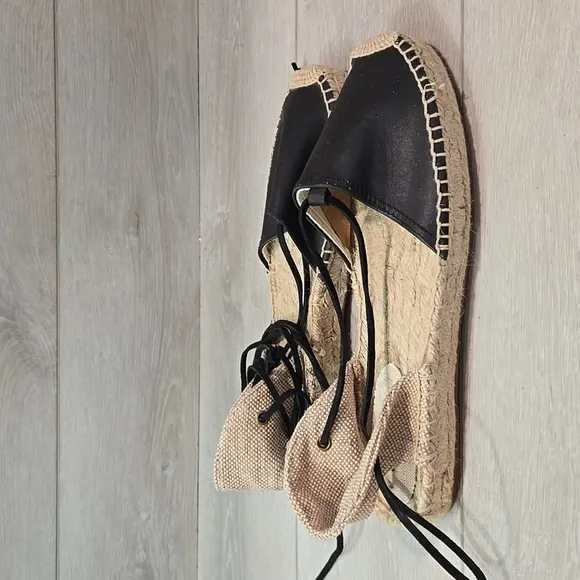 NWOT Soludos by Anthropologie Women Lace Up Espadrille Leather Clog shoes sz 10