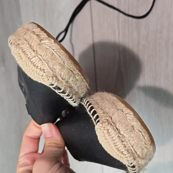NWOT Soludos by Anthropologie Women Lace Up Espadrille Leather Clog shoes sz 10