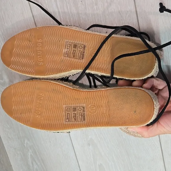 NWOT Soludos by Anthropologie Women Lace Up Espadrille Leather Clog shoes sz 10