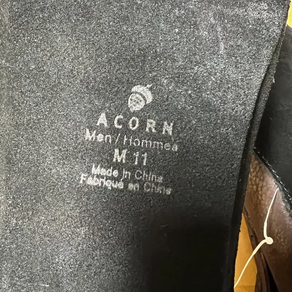 NWT Acorn leather sheepskin men slippers moccasins shoes brown 11