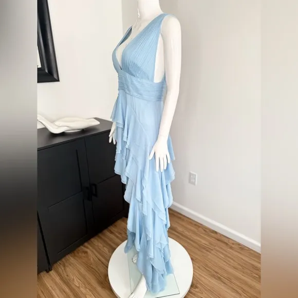 NWT Alice   Olivia Holly Asymmetric Ruffle Midi Dress Size 6 $695
