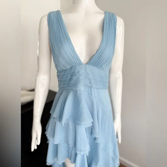 NWT Alice   Olivia Holly Asymmetric Ruffle Midi Dress Size 6 $695