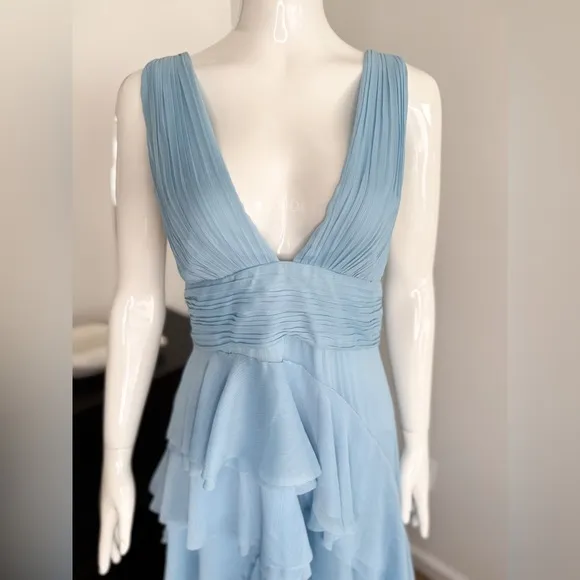 NWT Alice   Olivia Holly Asymmetric Ruffle Midi Dress Size 6 $695