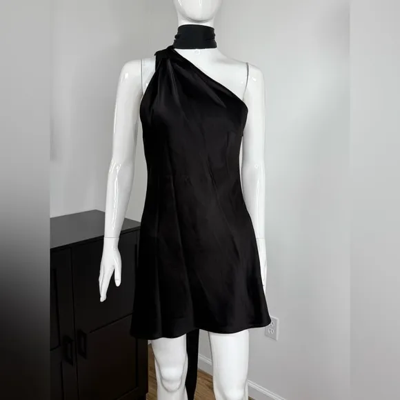 NWT ALICE   OLIVIA Leola One-Shoulder Mini Dress Size 4