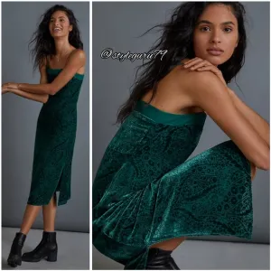 NWT, Anthropologie, Aria Burnout Velvet Slip Dress