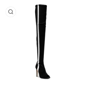 NWT BURJU Speechless Thigh High Open Toe Stretch Thigh Highs Boots | Size 5.5