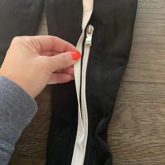 NWT BURJU Speechless Thigh High Open Toe Stretch Thigh Highs Boots | Size 5.5
