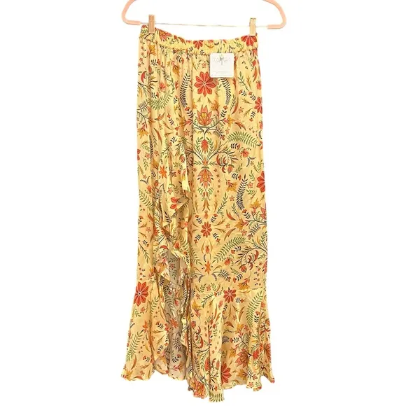 NWT Ginia Floral Ruffle Maxi Skirt by TAMGA DESIGNS Size M