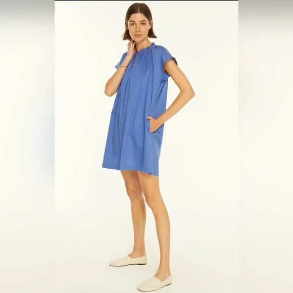 NWT! Harshman, Kuniyoshi Ruched Keyhole Mini Dress, Indigo Blue-Multi Sizes-$294