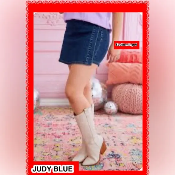 NWT  JUDY BLUE  Dark Wash High Rise Non Distressed Skort