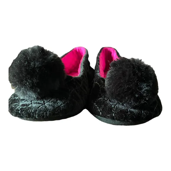 NWT Kate Spade New York Women's Fluffed Black Slippers Ballet Slippers Shoes