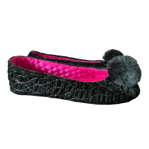 NWT Kate Spade New York Women's Fluffed Black Slippers Ballet Slippers Shoes