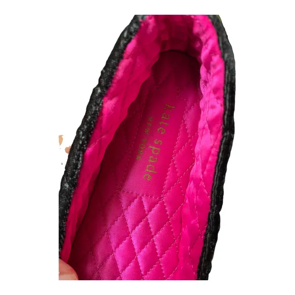 NWT Kate Spade New York Women's Fluffed Black Slippers Ballet Slippers Shoes