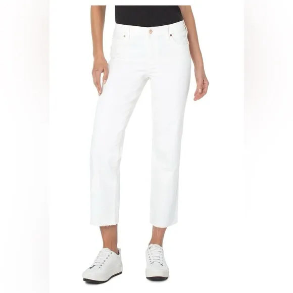 NWT Liverpool: Crop KennedyStraight Cut Hem Size: 10/30 Color:White