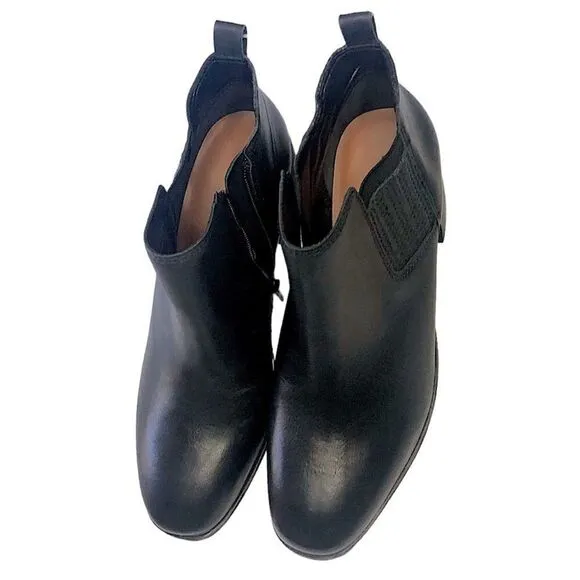 NWT LUCKY BRAND Black Women’s Leather Ankle Boots Zipper Elastic Close Size: 9.5