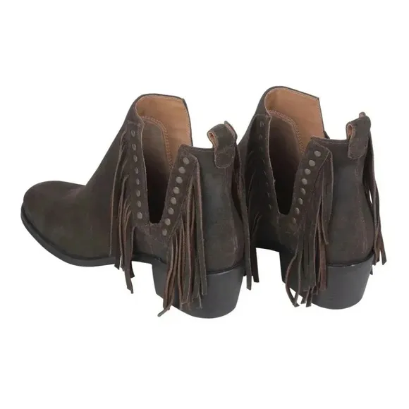 NWT Myra Boho Western Leather Tassel Booties 10