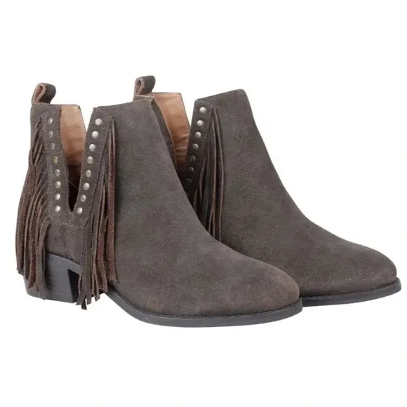 NWT Myra Boho Western Leather Tassel Booties 10