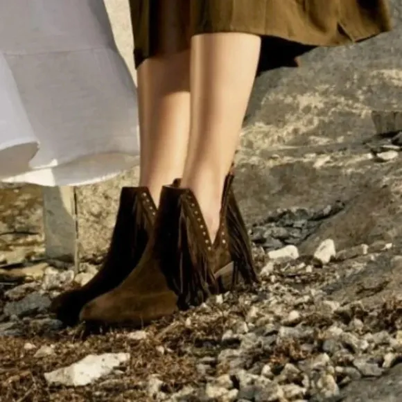 NWT Myra Boho Western Leather Tassel Booties 10