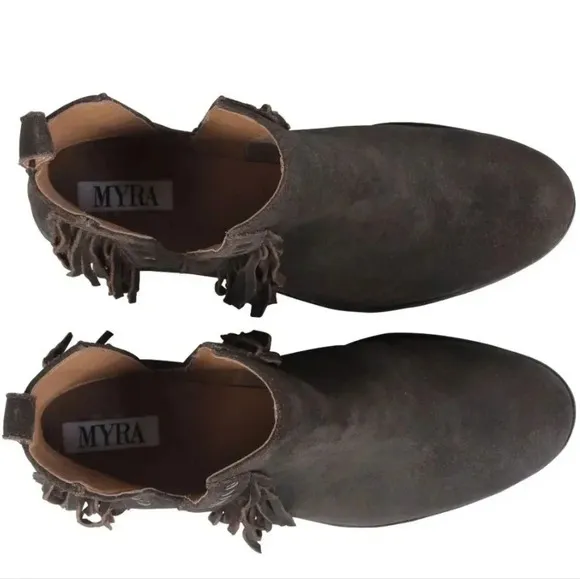 NWT Myra Boho Western Leather Tassel Booties 10