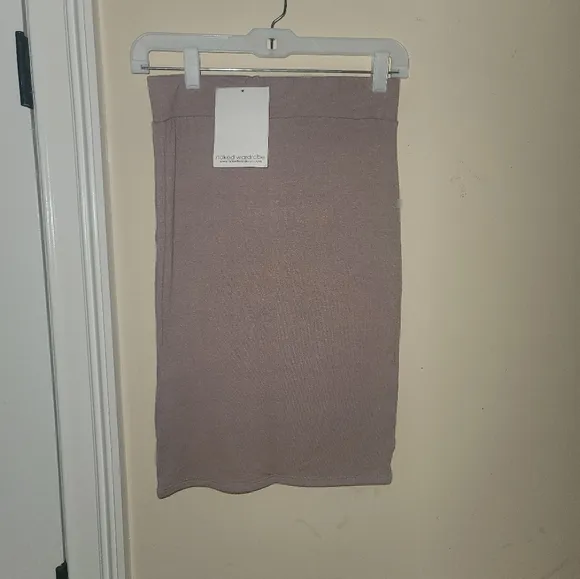 NWT Naked Wardrobe Coco Light Brown Fitted Skirt