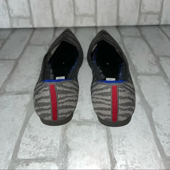 NWT Rothy’s  The Point – Grey Zebra Flat Shoes size 6