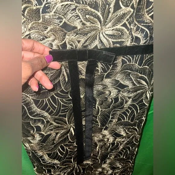 NWT Sam Edelman Platinum Leafy Embroidered Strapless Midi Dress size 10