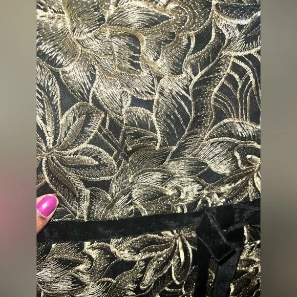 NWT Sam Edelman Platinum Leafy Embroidered Strapless Midi Dress size 10