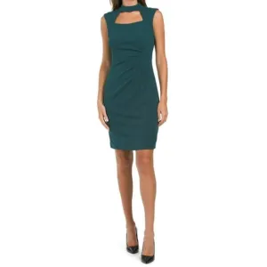 NWT TAHARI ASL Women's Mock Neck Cut Out Pleated Mini Dress