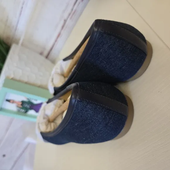 NWT Talbots Blair Cap Toe Ballet Flats Denim Size 8½ M