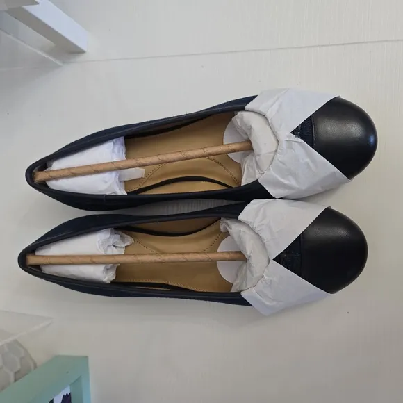 NWT Talbots Blair Cap Toe Ballet Flats Denim Size 8½ M