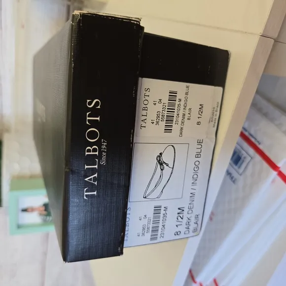 NWT Talbots Blair Cap Toe Ballet Flats Denim Size 8½ M