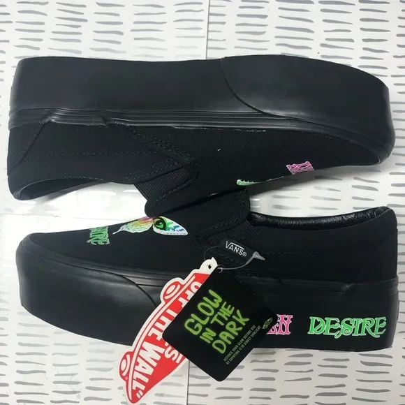 NWT Vans slip on glow in the dark